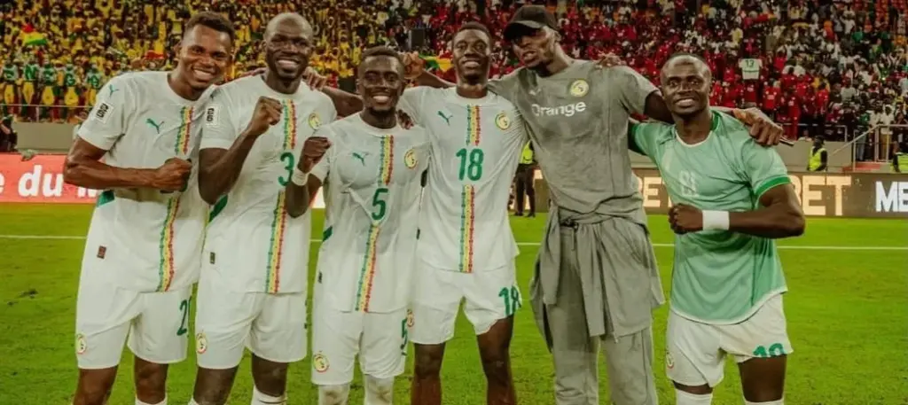 Jogadores de Senegal reunidos (Foto: Divulgação-Seleção Senegalesa)