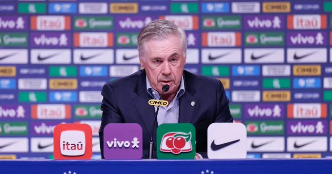 Ancelotti afirma já ter 'espinha dorsal' da seleção brasileira para a Copa de 2026