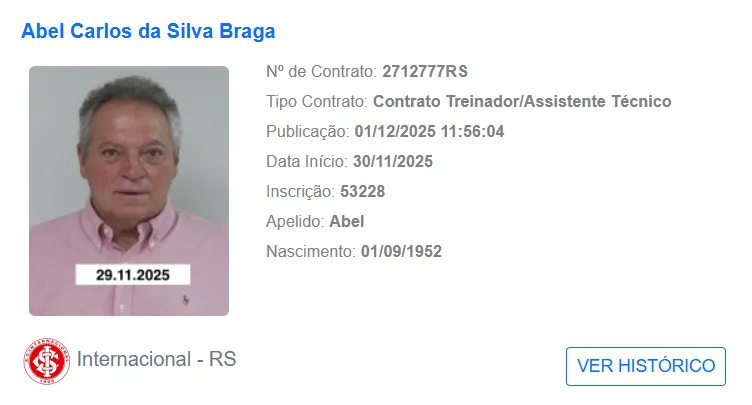 Técnico Abel Braga no BID - Foto: Divulgação/CBF