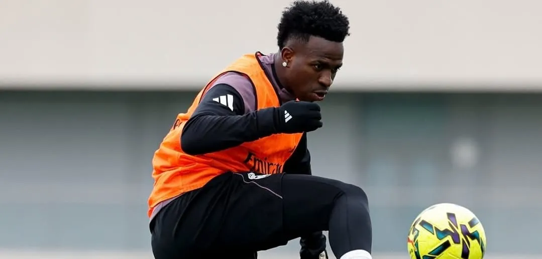 Vinícius Júnior durante treino (Foto: Divulgação-Real Madrid)