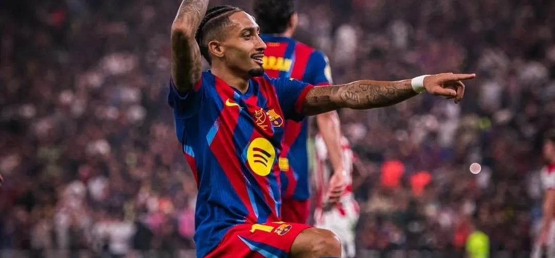 Raphinha em ação (Foto: Divulgação-FC Barcelona)