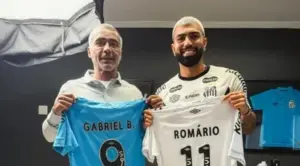 Romário e Gabigol se encontram no Santos