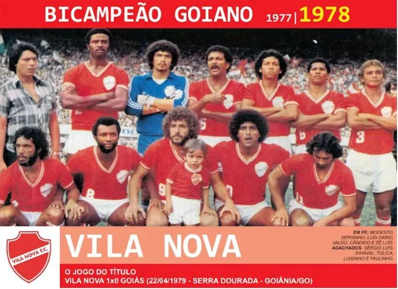 Luto! Morre atacante revelado pelo Guarani e que foi ídolo em Goiás 3 Sérgio Luiz, primeiro agachado, no Vila Nova-GO em 1978