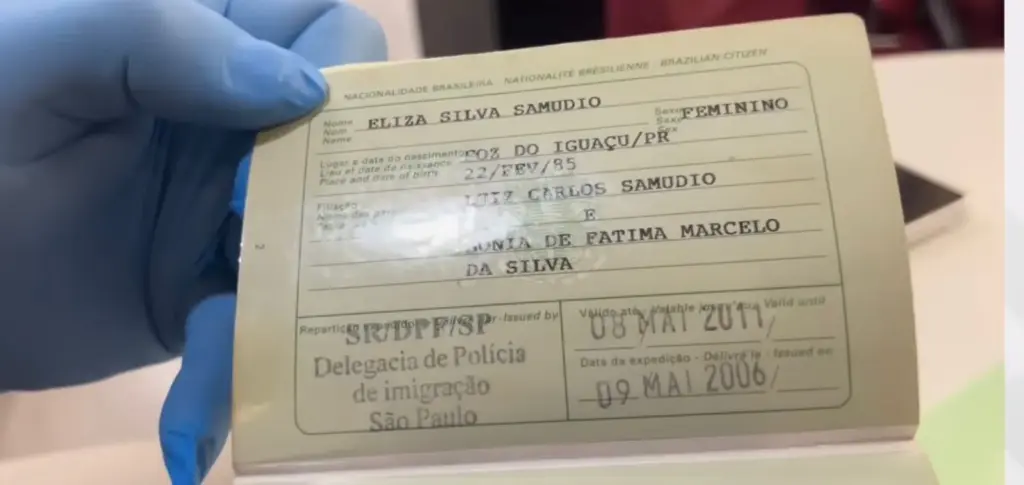 Possível passaporte Eliza Samudio Portugal