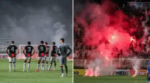 CATARINENSE: Torcida do Joinville joga sinalizadores em goleada do Marcílio Dias