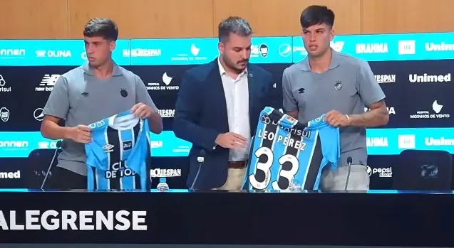 Grêmio oficializa argentinos Juan Nardoni e Leonel Pérez