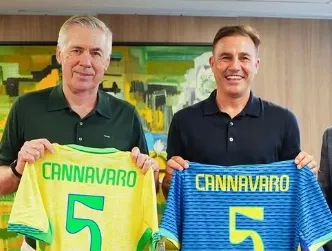 Ancelotti recebe Cannavaro na CBF