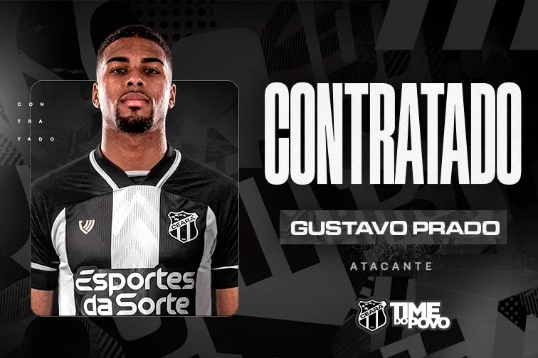 Ceará confirma contratação do atacante Gustavo Prado, ex-Inter (Foto: Divulgação/Ceara SC)
