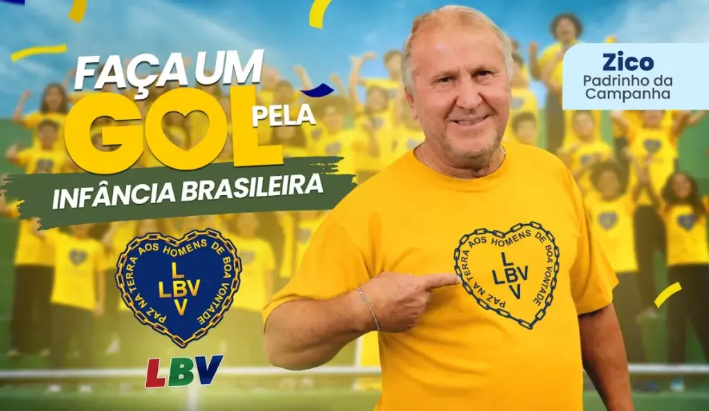 Zico entra em campo com a LBV em campanha pela infância brasileira