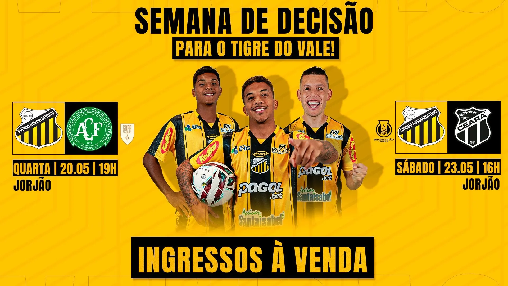Novorizontino inicia venda de ingressos para decisões em casa na Série B e Sul-Sudeste (Foto: Divulgação)