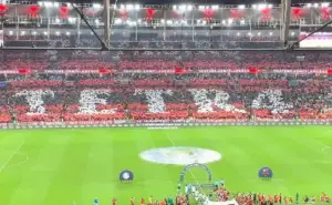 Torcida do Flamengo provoca Palmeiras com mosaicos