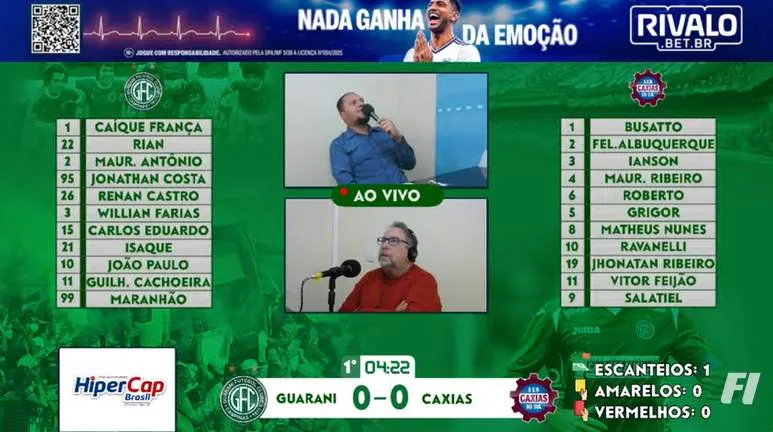 Guarani 2 x 1 Caxias-RS - Pênalti salva o líder da Série C 2 Série C - 2026