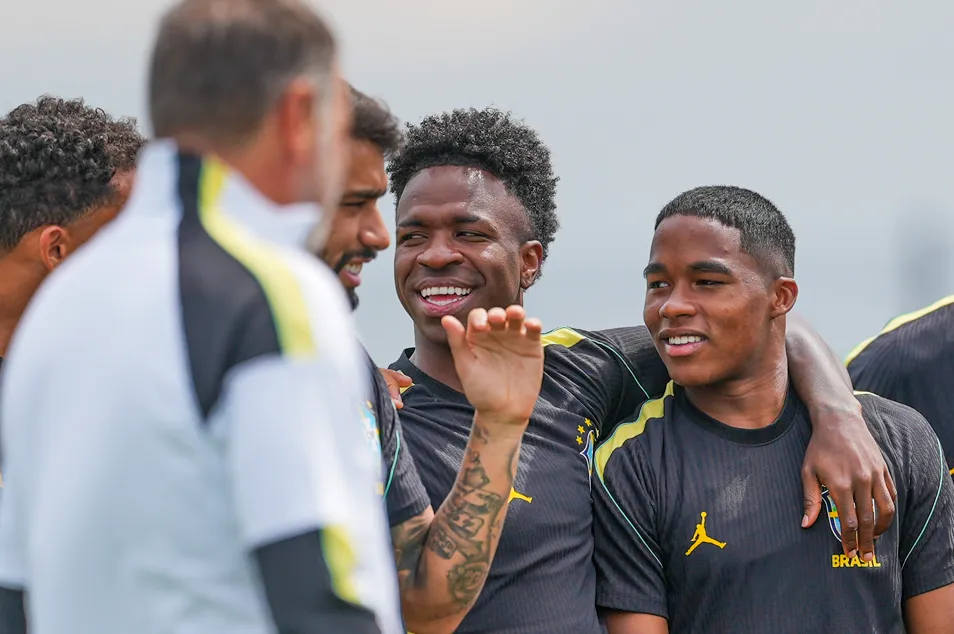 Vini Jr. e Endrick Ancelotti Seleção Brasileira Brasil Copa do Mundo