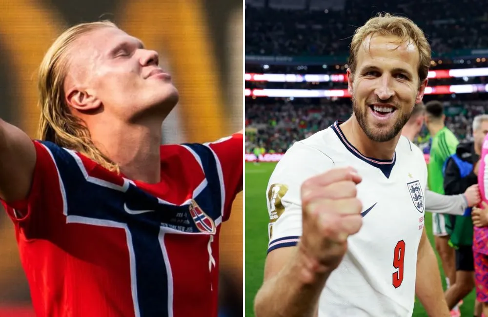 Haaland Kane Inglaterra Noruega