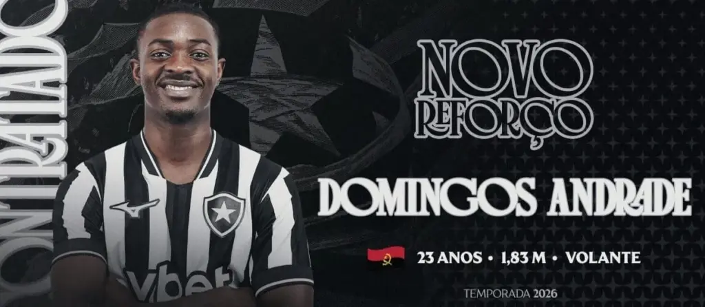 Botafogo oficializa a contratação de volante angolano