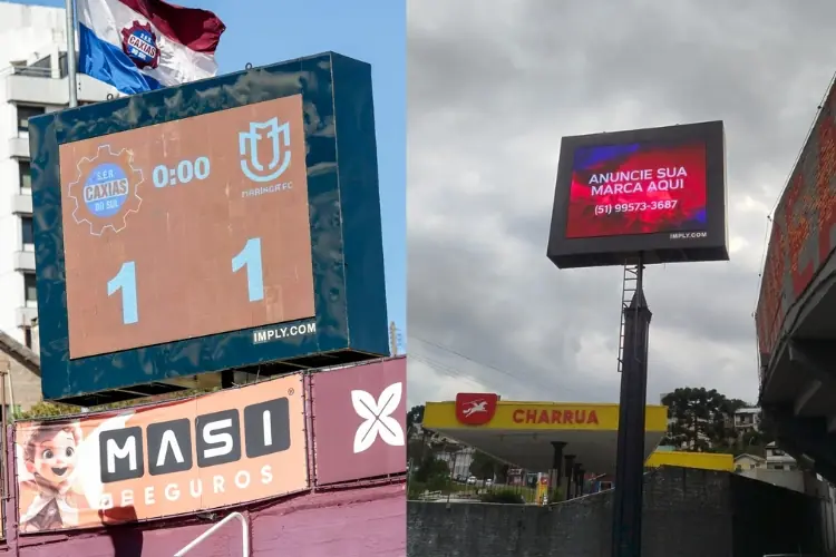 Caxias instala painel de LED giratório no Estádio Centenário