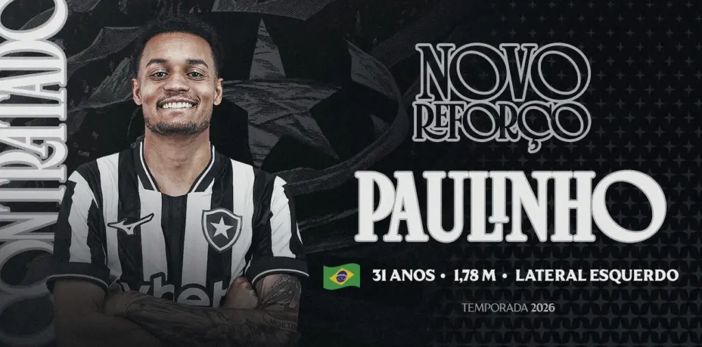 Botafogo oficializa dois reforços para a sequência da temporada 2 PAULINHO