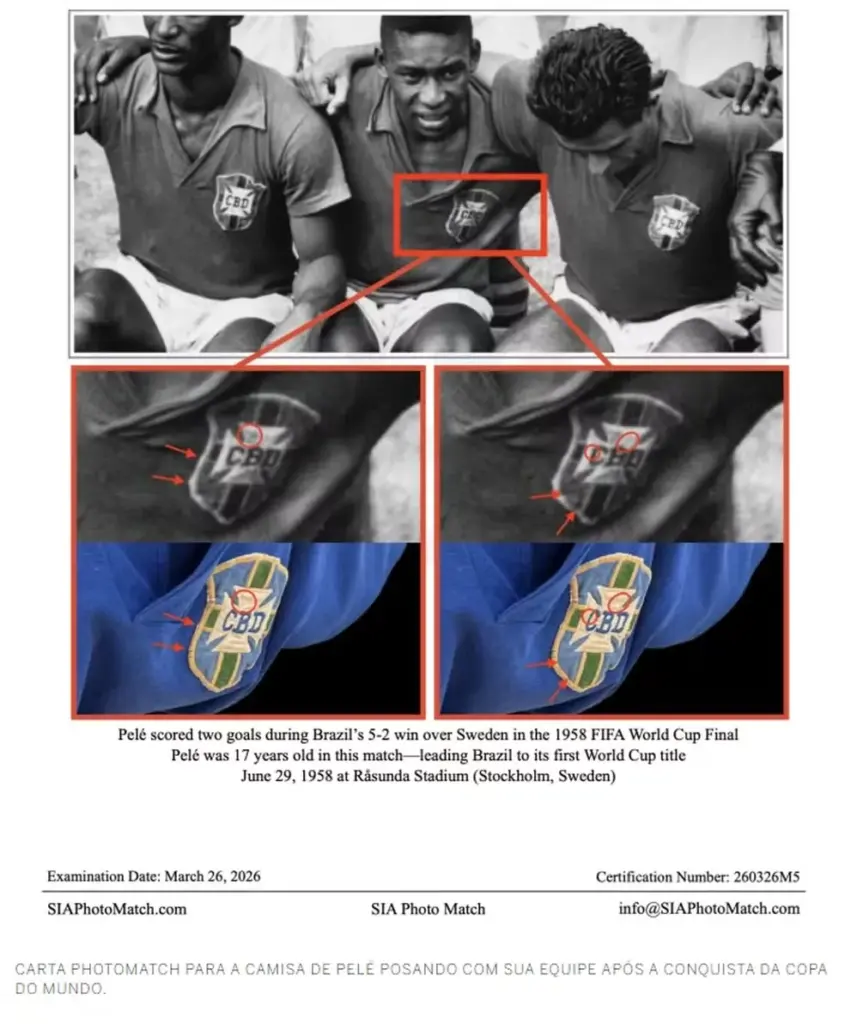Camisa de Pelé em final de Copa é vendida por R$ 25 milhões 2 Camisa Pelé final de 1958