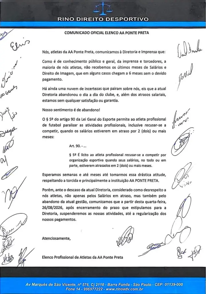 GREVE ELENCO PONTE PRETA