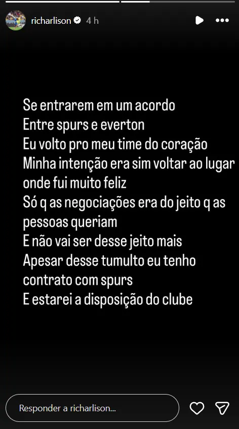 Richarlison desabafa sobre sua possivel saída do Tottenham 3 ITvJsSsp image