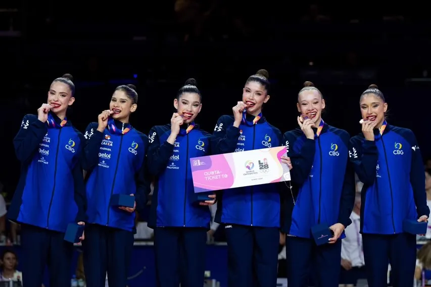 Brasil conquista bronze no Mundial e garante vaga olímpica na ginástica rítmica