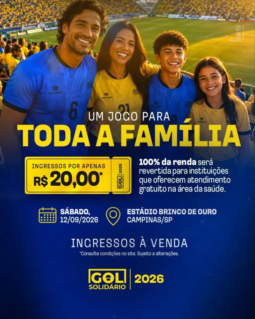 Gol Solidário chega a Campinas com jogo beneficente no Brinco de Ouro 3 66c7f5ec 13ed 4c21 9d4d 1b4185fa6574