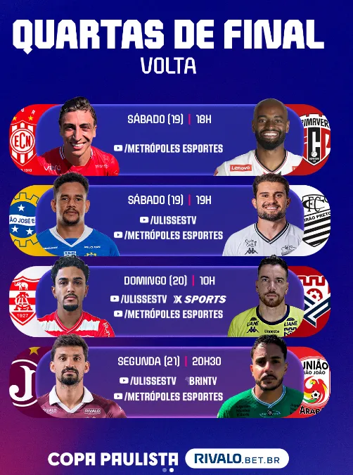 COPA PAULISTA RIVALO: FPF define datas e horários das quartas de final 4 L7f3tuAf image