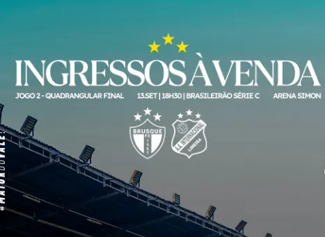 Série C: Brusque inicia venda de ingressos para duelo com a Inter de Limeira