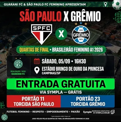 São Paulo e Grêmio decidem vaga na semifinal do Brasileirão Feminino no Brinco de Ouro 3 feminino Brinco Ouro