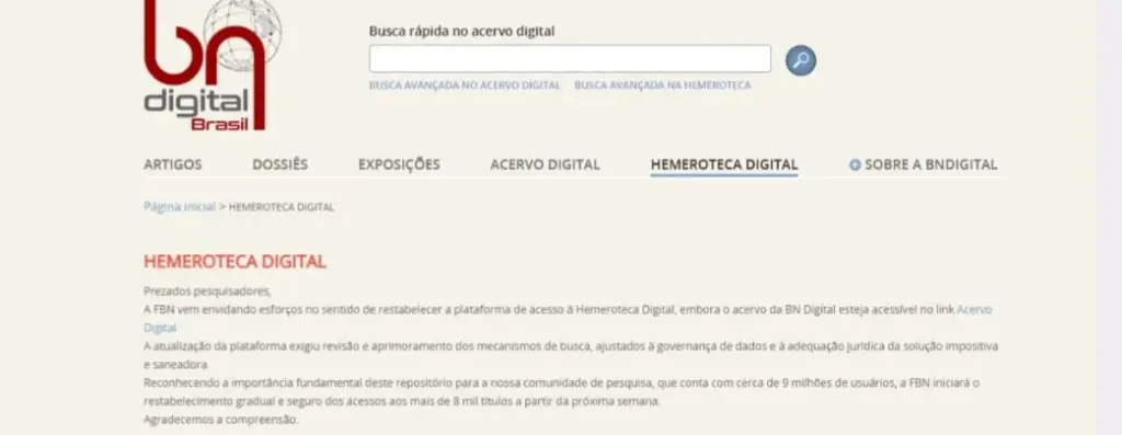 FI CULTURA: Outro gol contra o futebol: Ministério da Cultura deixa hemeroteca fora do ar