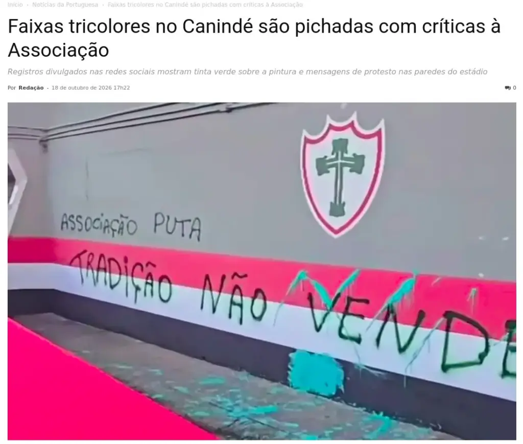 Canindé com cores do São Paulo gera polêmica; Entenda