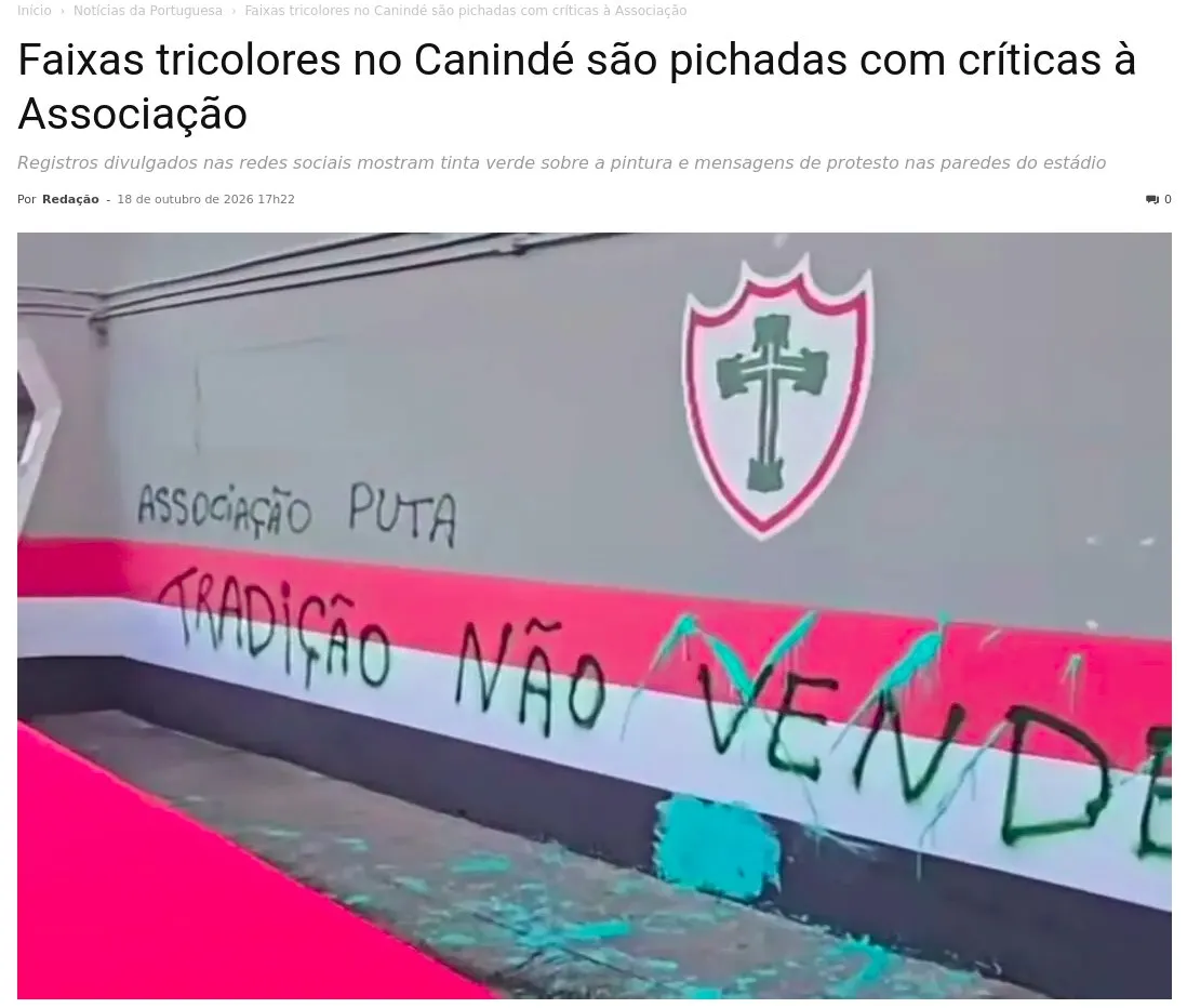 Canindé com cores do São Paulo gera polêmica; Entenda