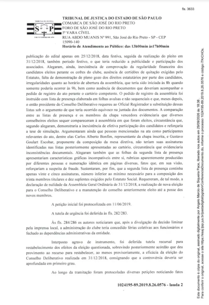 Justiça decide a favor do Rio Preto EC em ação sobre assembleia 3 Rio Preto Caso Assembleia 2