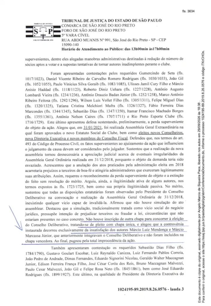 Justiça decide a favor do Rio Preto EC em ação sobre assembleia 4 Rio Preto Caso Assembleia 3