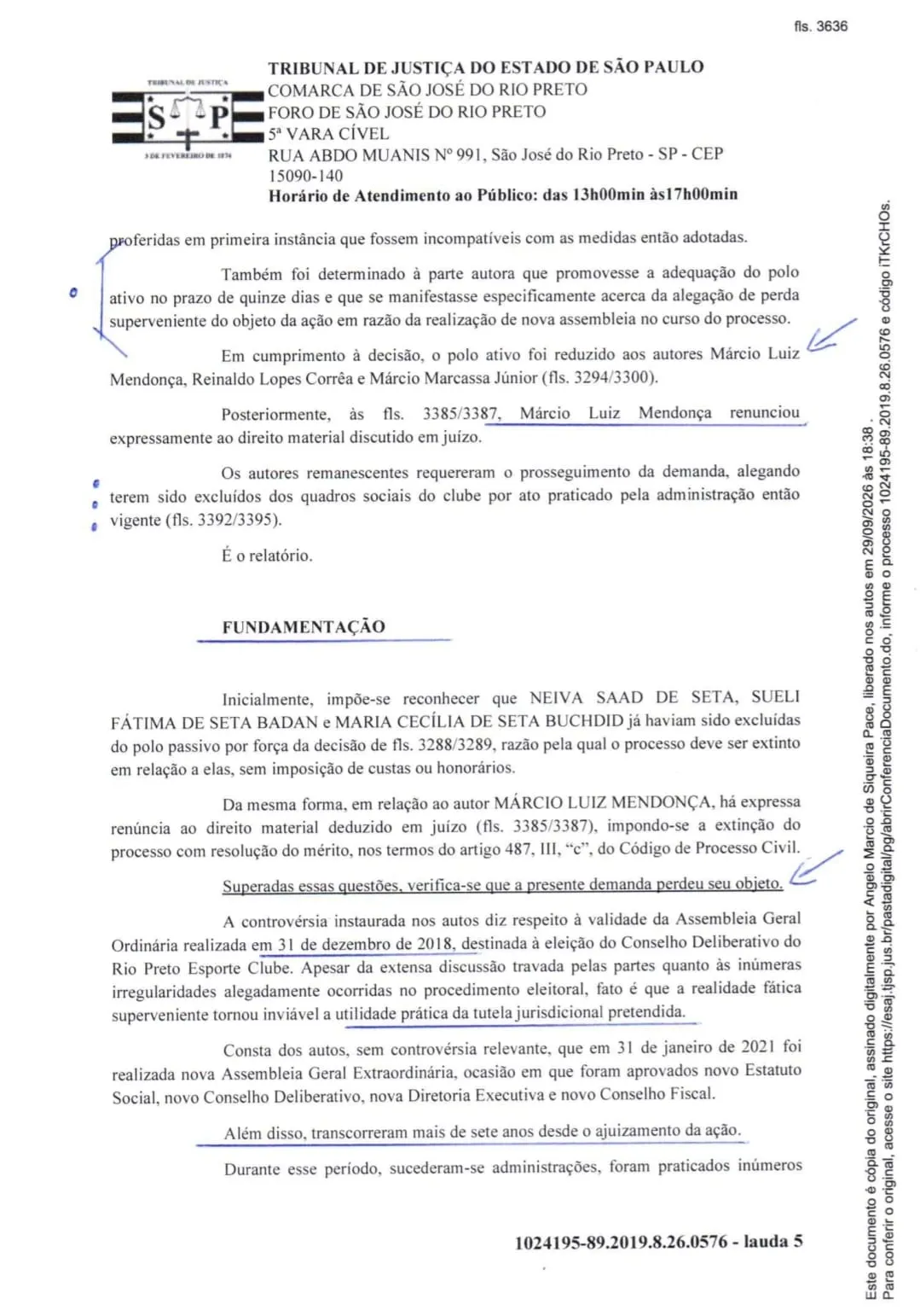 Justiça decide a favor do Rio Preto EC em ação sobre assembleia 6 Rio Preto Caso Assembleia 5